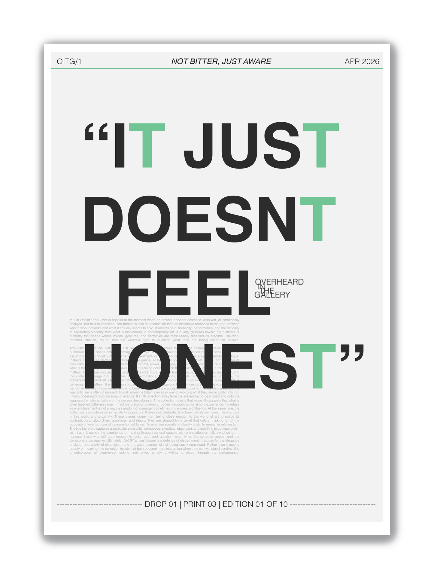 03 | HONESTY | Limited Edition Print