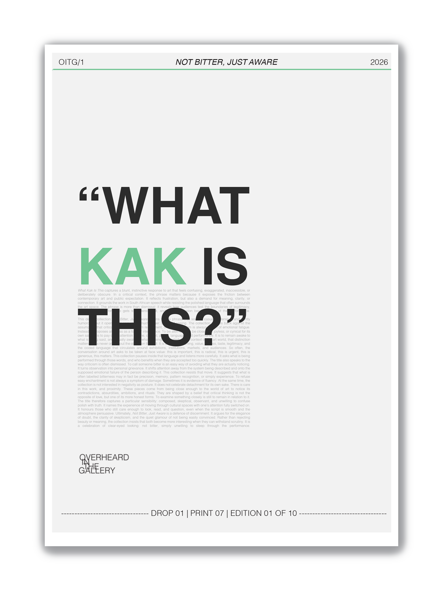 07 | KAK | Limited Edition Print